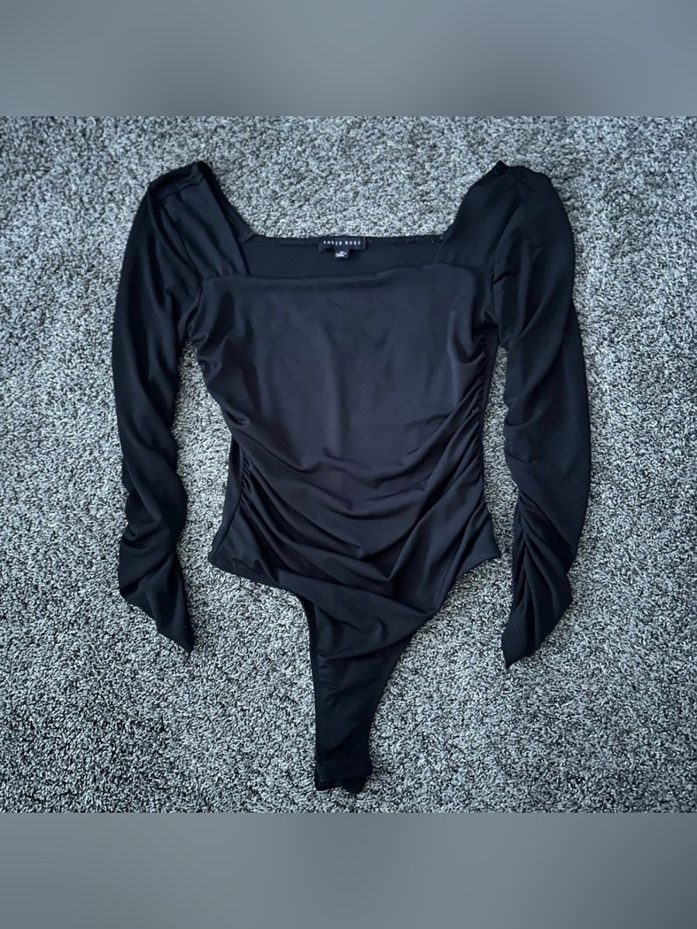 Faded Rose Black Long Sleeve Bodysuit Size Medium 0283